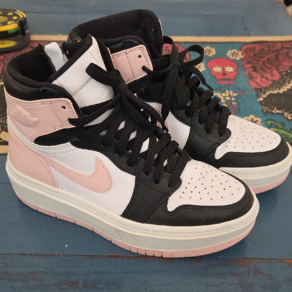 Nike Women’s High-Top Sneakers in Pink, Black & White